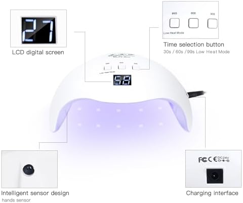 Close up of LKE nail lamp smart auto-sensor functionality