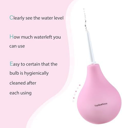 Complete TopQuaFocus kit including pink bulb and four smooth replacement tips.