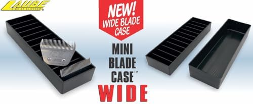 Laube compact clipper blade storage case with the detachable snap on lid removed exposing individual slots