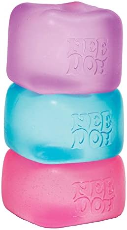 Durable non toxic silicone material overview of the blue sensory squeeze toy.