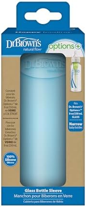 Dr. Brown's silicone bottle sleeve showing the transparent measurement window