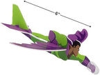 Assembled six inch lightweight superhero foam glider toy airplane ready for outdoor kids party activity play.