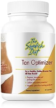 The Swedish Diet tanning supplement bottle showing supplement facts list