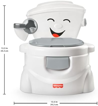 Side view of Fisher-Price potty chair with toilet roll holder