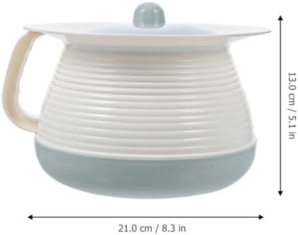 Ergonomic handle detail of blue portable urinal