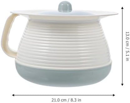Ergonomic handle detail of blue portable urinal