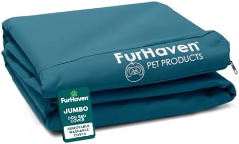 Furhaven water resistant oxford polycanvas pet bed cover jumbo size close up