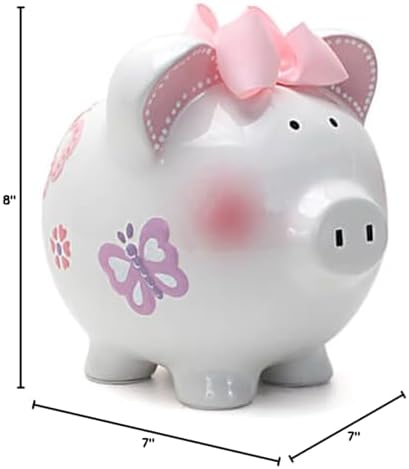 Authentic imported ceramic girl savings bank packaged as a baby shower gift