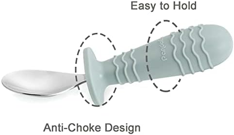 PandaEar premium baby silverware set showing two spoons and two forks for independent eating