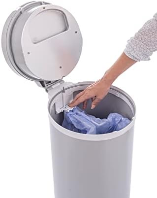 Bubula Premium Steel Diaper Waste Pail Gray nursery setting