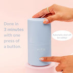 Compact menstrual cup steam cleaner for discreet bathroom use.