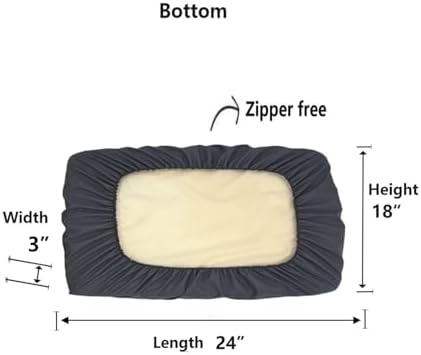 EechicSpace 24 by 18 inch dog bed slip cover laid out flat.