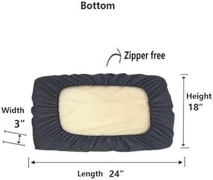 EechicSpace 24 by 18 inch dog bed slip cover laid out flat.