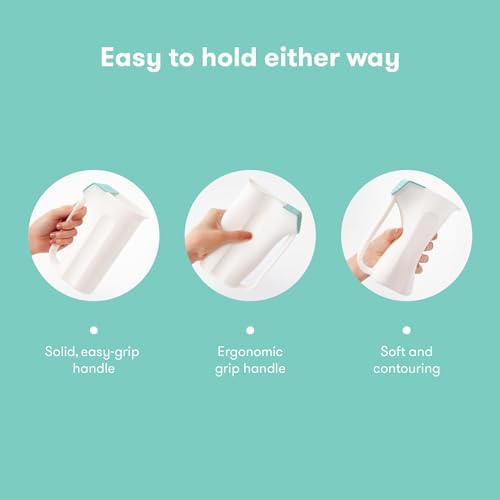 Side profile of Frida Baby Control The Flow rinse cup showing handle