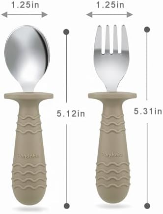 Two pack PandaEar stainless steel tableware set for infants