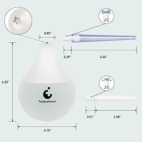 TopQuaFocus enema kit components including soft tips and transparent bulb