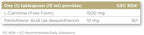 Solgar L-Carnitine 1500 mg dietary supplement label details