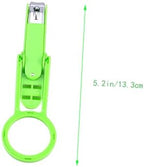 Side profile of the ergonomic spring release grooming scissors for hamsters