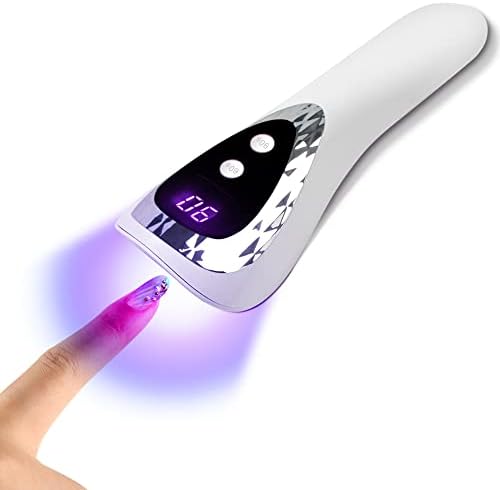 Smallshs portable nail dryer showing digital display timer settings.