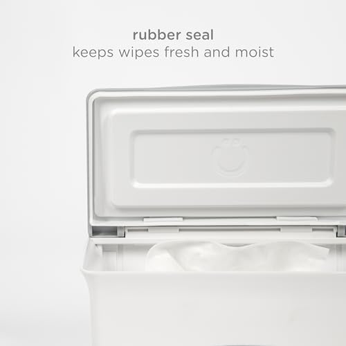 Ubbi wipes dispenser featuring non-slip rubber feet base