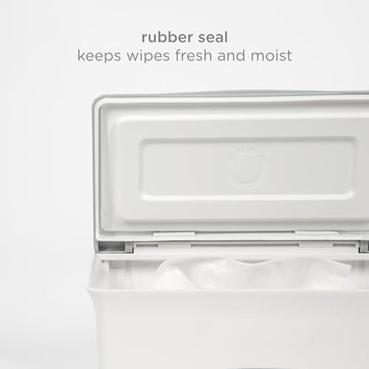 Ubbi wipes dispenser featuring non-slip rubber feet base