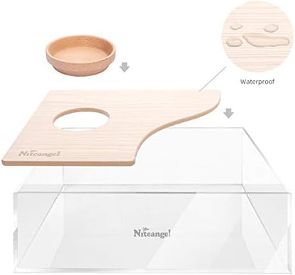 Niteangel Animal Sand-Bath Box: - Acrylic Critter's Sand Bath Shower Room & Digging Sand Container for Hamsters Mice Lemming Gerbils or Other Small Pets (Rectangle, Burlywood) - Image 7
