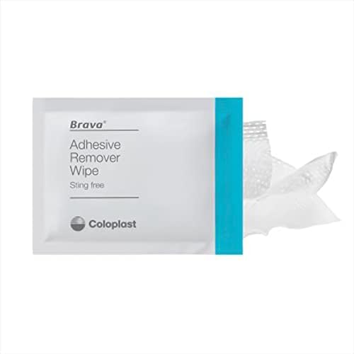 Individual sachet of Brava Adhesive Remover Wipe for ostomy care