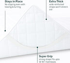 Cotton Passion waterproof underpad flat layout on queen bed