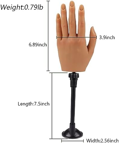 KnowU mannequin hand being used for acrylic nail application