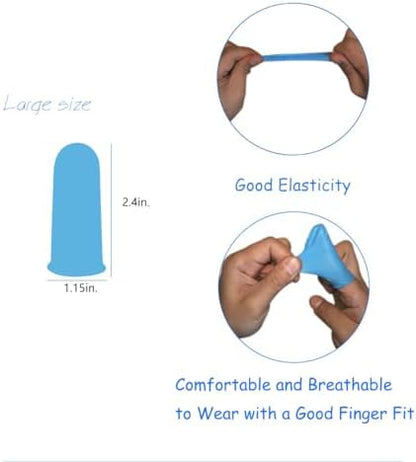 Anti static blue nitrile finger guards for cleanroom laboratory work
