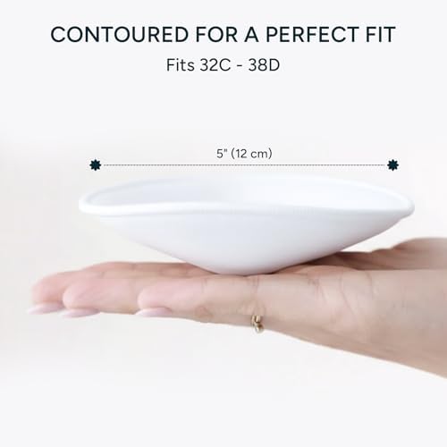 Side profile of contoured bamboo nursing pads for breastfeeding