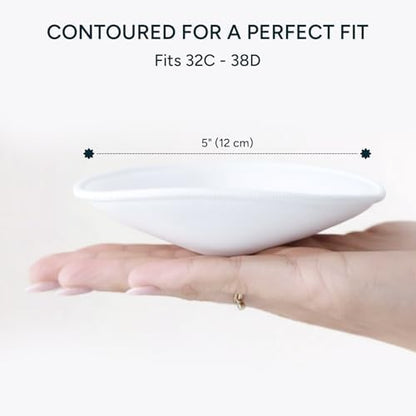 Side profile of contoured bamboo nursing pads for breastfeeding