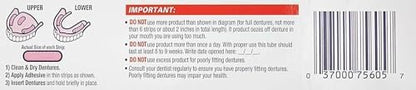 Ultra max denture adhesive sealing gum line to block food under full plate dentures