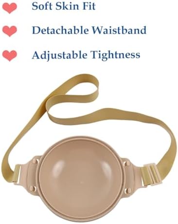 Side view of the curved silicone stoma protector demonstrating skin contour compatibility