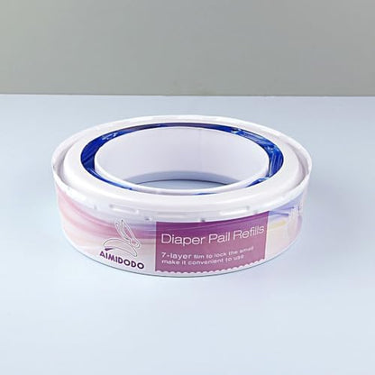 Ruzako diaper pail refills showing compatibility label