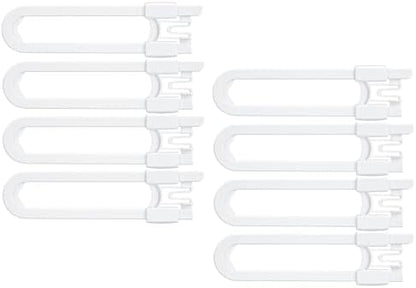 Vmaisi adjustable U shaped child safety lock installed on kitchen cabinet handle