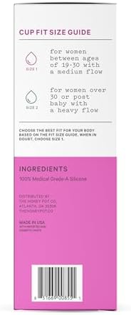 Eco-friendly menstrual cup size one for 12 hour leak protection