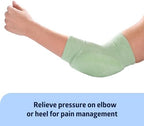 Cushioned foam interior of Medline medical foot care heel protector for friction protection.