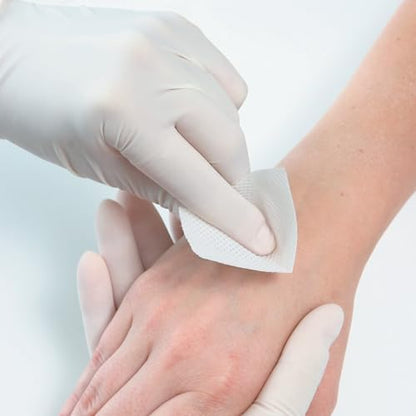 Close up of PDI adhesive remover pad dimensions and packaging details
