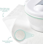 Frida Baby disposable potty training floor pad placed beneath a toddler potty chair