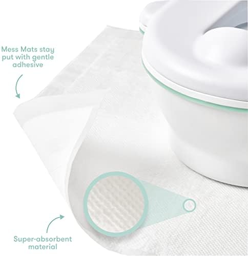 Frida Baby disposable potty training floor pad placed beneath a toddler potty chair
