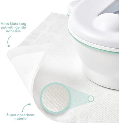Frida Baby disposable potty training floor pad placed beneath a toddler potty chair