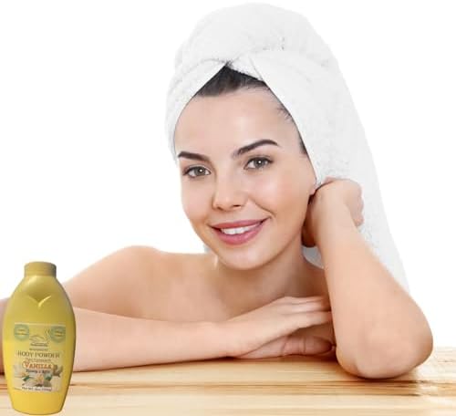 Eleganceinlife 100% talc-free vanilla scented body powder for sensitive skin.