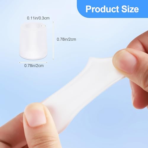 Cuttable gel toe cushions shown with scissors for size customization