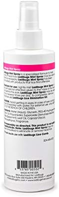 Ladibugs natural pesticide-free spearmint spray for kids hair care.