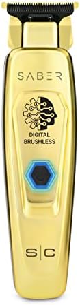 StyleCraft Saber cordless trimmer unboxed with included micro USB cord and mini screwdriver maintenance kit.