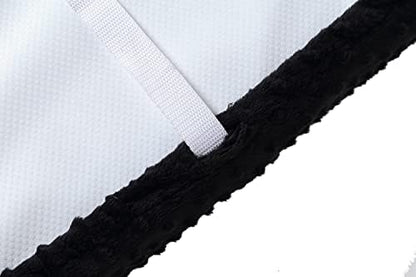 Queness Baby diaper changing pad cover stretched neatly over a standard thirty-two by sixteen inch contoured pad.