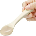 Flexible food grade silicone material of the PandaEar infant cutlery being demonstrated