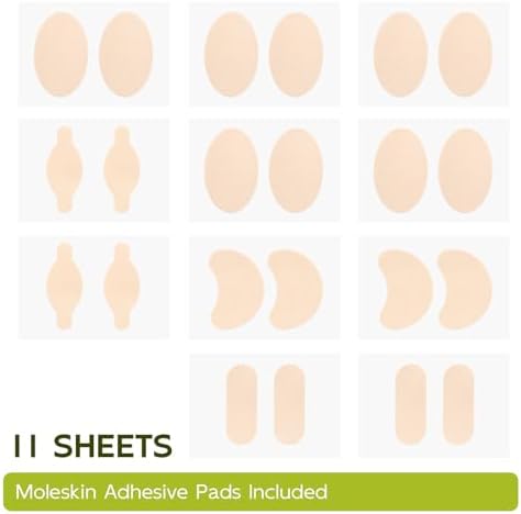 Bukihome blister prevention kit showing 11 sheets of imported moleskin tape