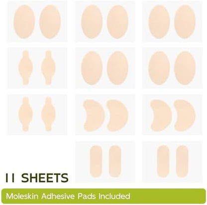 Bukihome blister prevention kit showing 11 sheets of imported moleskin tape